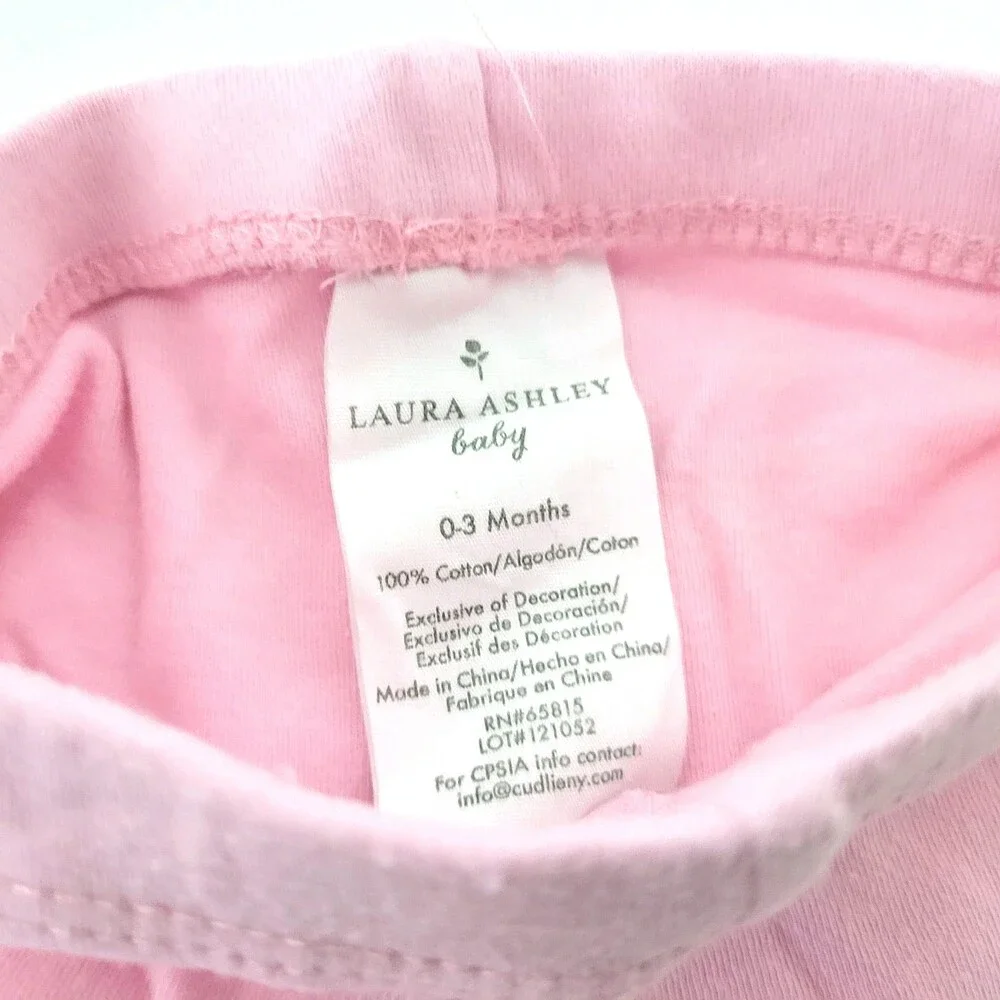 Laura Ashley Baby Sailor Outfit 0-3 Months Girls Two-Piece Floral Pink Bows